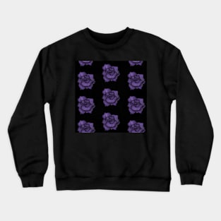 Purple Pearl Rose Pattern Crewneck Sweatshirt